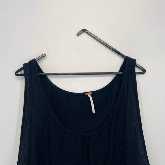 Free People Linen Blend Black Muscle Tank - Picture 1 of 6